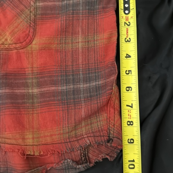 BDG Urban Outfitters Plaid Cropped Long Sleeve Blouse Orange Size XS - Picture 7 of 8